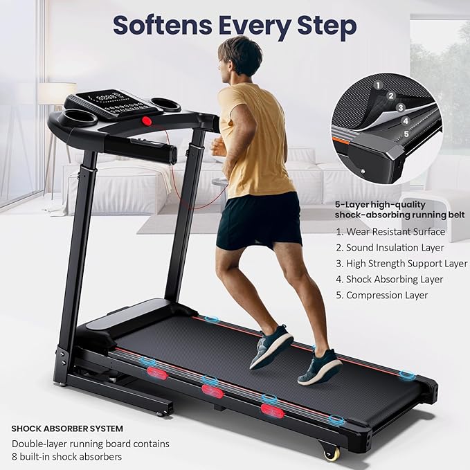 Walking Pad Treadmill with Handle Bar & Incline, Advzon Portable Under Desk Treadmill for Home, 2 in 1 Walking Running Machine with 300+ lbs Capacity and LED Display