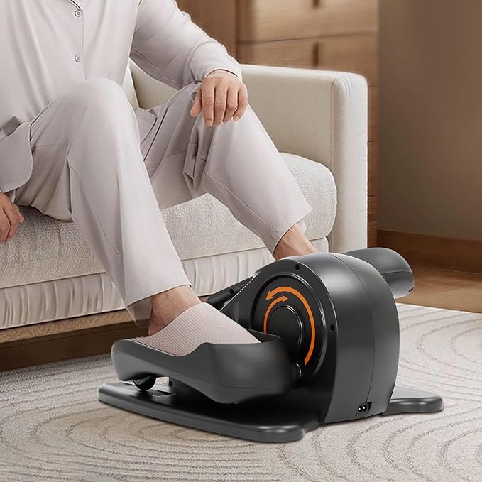 Under Desk Elliptical Machine, Electric Foot Pedal Exerciser Adjustable Speeds Leg Exerciser with Remote Control, LED Display Portable Elliptical Leg Exercise Machine for Seniors, Adults