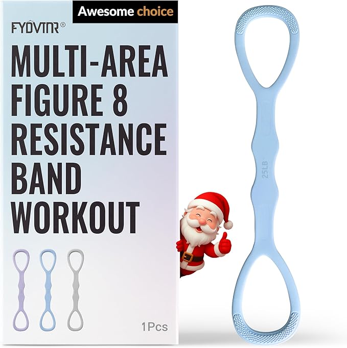 Upgraded Figure 8 Resistance Bands, Durable & Odorless Silicone Bands, Powder-Free High Elasticity for Arm, Back, Shoulder, Yoga, Pilates, and Physical Therapy – Perfect Valentine Gifts for Women