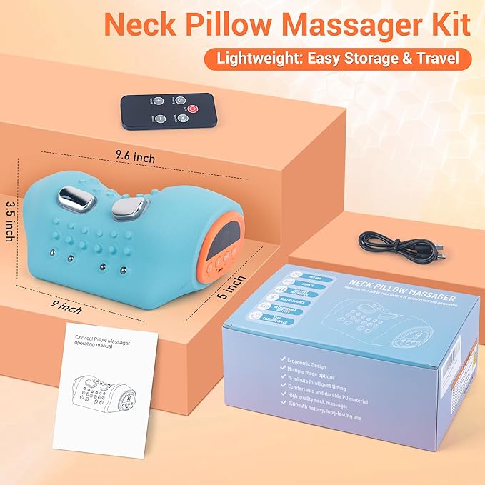 Upgraded Neck Massager 2026, Neck and Shoulder Massager with Heat, Stretcher, Vibration, Portable Cervical Traction Device, Neck Massagers for Pain Relief Deep Tissue