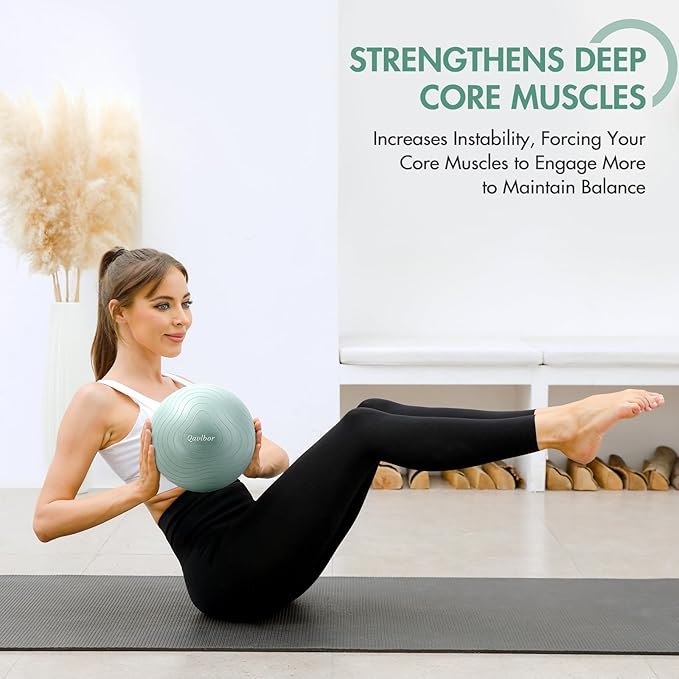 Pilates Ball 9 Inch Core Ball, Small Exercise Ball Between Knees for Physical Therapy, Small Yoga for Pilates, Yoga and Core Training, Fitness for Workout at Home Gym and Office