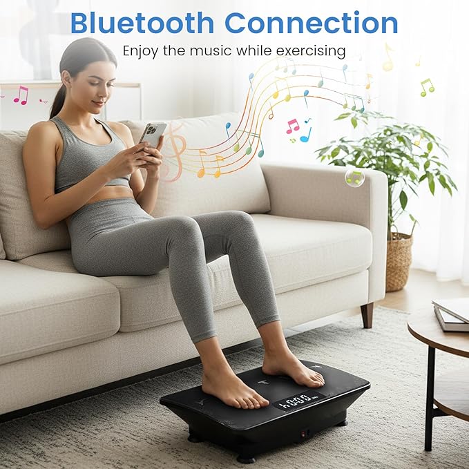 Goplus Vibration Plate Exercise Machine, Vibrating Platform for Lymphatic Drainage w/Remote, LED Display, Home Workout Full Body Shake Board for Weight Loss