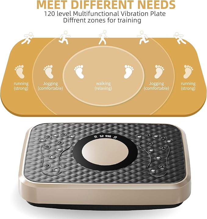 Vibration Plate Machine with Resistance Bands and Remote Control 125 Speed Levels 450LB Capacity Whole Body Oscillating Platform for Home Use