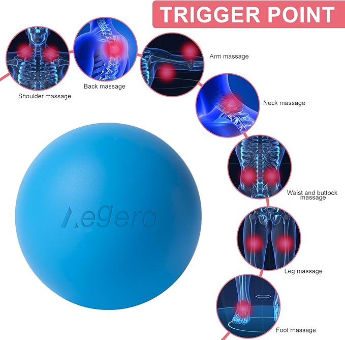Massage Lacrosse Balls for Myofascial Release,Yoga Deep Tissue Massage,Trigger Point Therapy and Foot Plantar Fasciitis,Muscle Soreness Massager Ball (2Pack,Black and Pink)