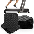 12 Pieces Treadmill Mat Pads, 4'' x 4'' x 0.2'' Non Slip Exercise Equipment Mats with Double-sided Silicone Coating, Anti-vibration Bike Mat for Hard Wood Carpet Floors, Walking Pad