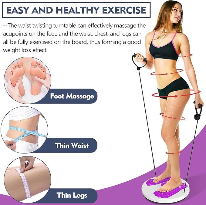 Twister Board for Exercise Waist Twisting Disc with Handles Ankle Body Aerobic Exercise Waist Twisting Machine Exercise Twist Board With Foot Massage