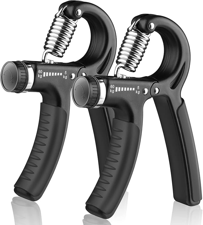 AIXPI Grip Strength Trainer, Hand Grip Exerciser Strengthener with Adjustable Resistance 11-132 Lbs (5-60kg), Forearm Strengthener, Hand Exerciser for Muscle Building and Injury Recover 2 Pack