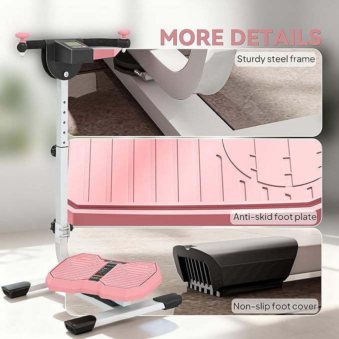 Soozier Foldable Ab Twister Board for Waist Trimming with Screen Showing Time, Calories, Ab Workout Equipment for Women and Men, Core Fitness Training Ab and Butt Workout Equipment