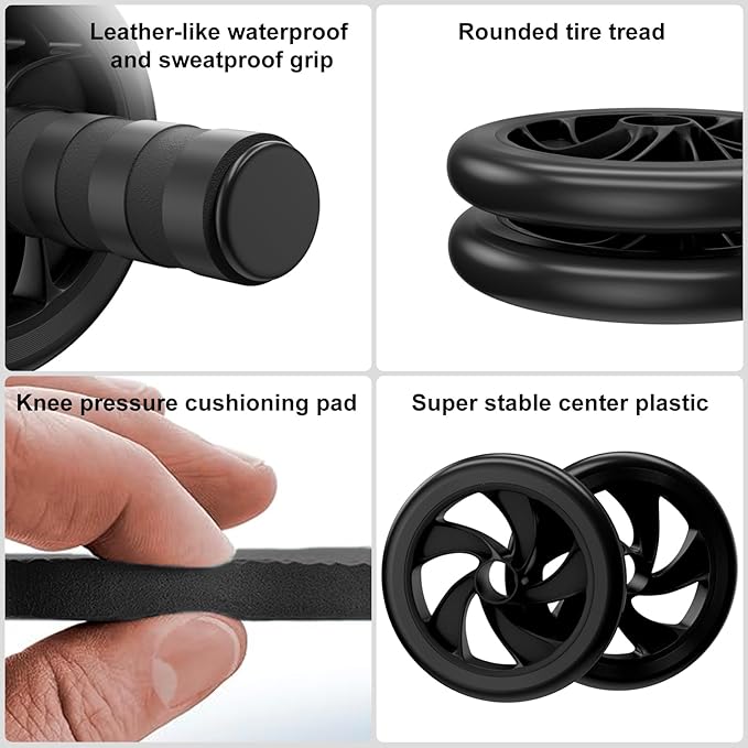 Abdominal Wheel, Ab Roller for Abdominal Exercise Machine, Abs Workout Equipment, Core Strengthening Trainer Fitness Belly Training, Entrainement maison equipement. accessories gym stuff