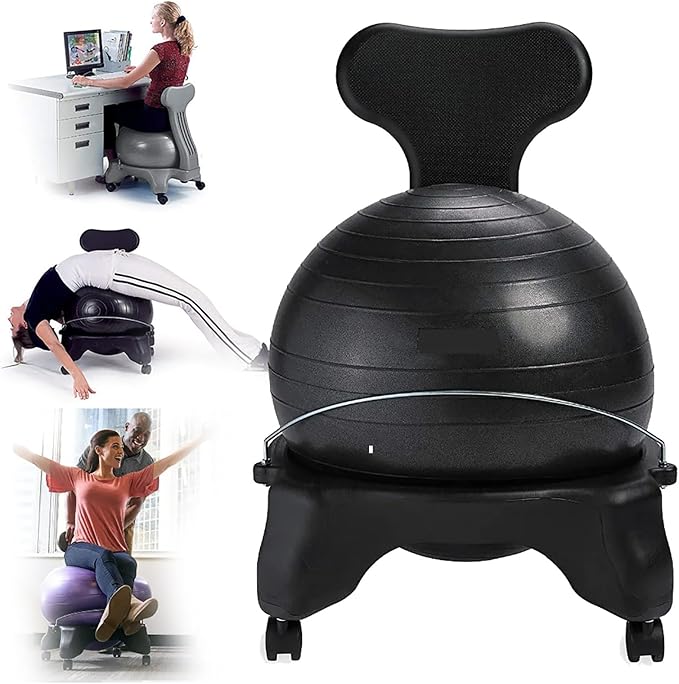 Balance Ball Posture Chair,Office Yoga Ball Chair,with Back Support,Ergonomic Exercise Ball Chair, for Adults/Pregnancy