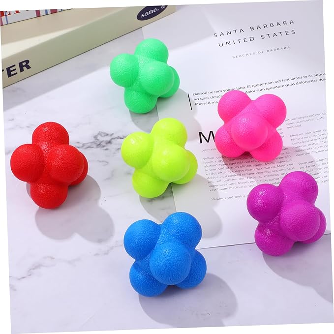 UPKOCH 6 Pcs Hexagonal Reaction Training Balls with Design Lightweight Portable Fitness Reaction Balls for Agility Hand Eye Coordination Reflex Speed Fun Multiplayer Sports