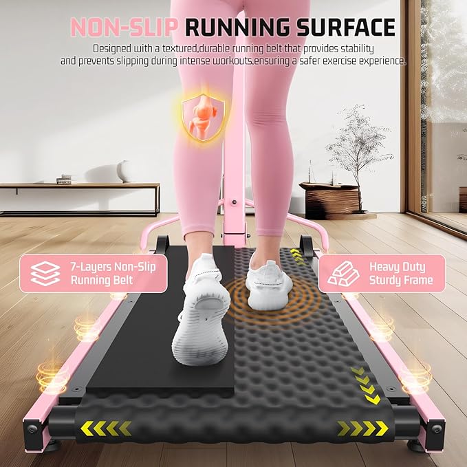 Walking Pad Treadmill with Desk Workstation, 15% Incline Treadmill with Handle Bar, Foldable Treadmills Under Desk for Home/Office, 400 lbs+ Capacity, Adjustable Height, Removable Desk, 3.5HP Motor