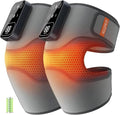 Cordless Knee Massager with Heat Vibration for Pain Relief, MAXwarm 4.0[2026 Upgraded] - Electric Heated Knee Brace with 5 Heat Levels and 3 Massage Mode, Gifts for Men Women (Grey, Pair)