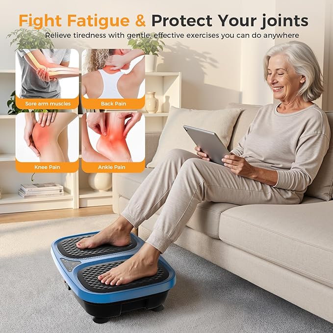 NEWBULIG Vibration Plate, Whole Body Workout, Vibrating Platform with LED Touch Screen & Pull Ropes for Weight Loss & Muscle Toning, Home Gym Fitness Equipment with Remote Control for Women Men