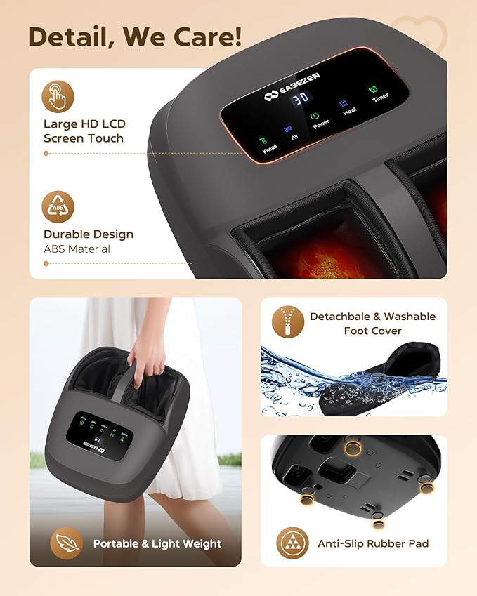 Shiatsu Foot Massager with Heat & Remote - 2026 Upgraded Deep Kneading Massage for Plantar Fasciitis, Neuropathy & Tired Feet | Fits Up to Size 14 | Perfect Gifts