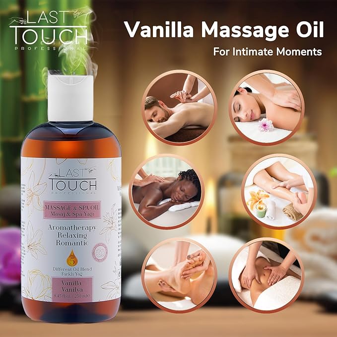 Vanilla Sensual Massage Oil for Couples Sexual - Massage Oils for Date Night - Massage Oil for Massage Therapy - Aromatherapy Oil for Intimate Moments - Aphrodisiac Oil - 8.45 Fl Oz