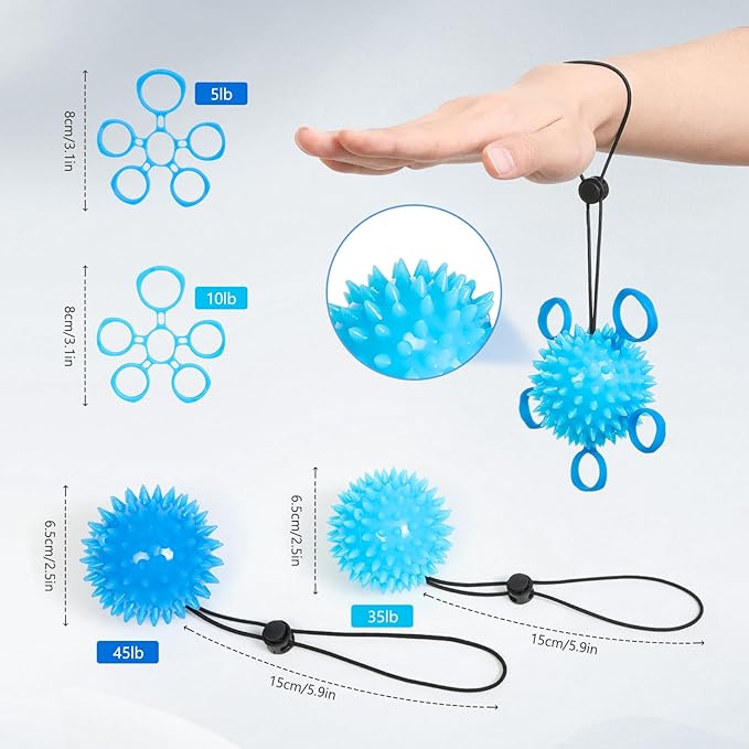 Finger Strengthener, Therapy Hand Ball,Finger Exerciser Ball, Finger Stretching and Rehabilitation Training for The Elderly