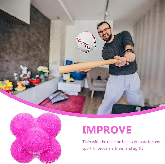 PRETYZOOM Hexagonal Reaction Ball 7cm Purple Agility Training Ball for Indoor Speed and Goalkeeper Reaction Exercises