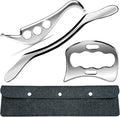 3 in 1 Professional Stainless Steel Muscle Scraper Tools Set with Case, Manual Massage Therapy Tools for Physical Recovery