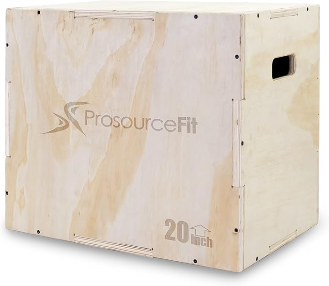 ProsourceFit 3-in-1 Wood Plyometric Jump Box For Cross Conditioning, Agility, Vertical Jump Training & Plyo Workouts