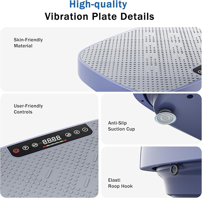 Vibration Plate Exercise Machine, Vibrating Plate for Lymphatic Drainage, Shake Plate Whole Body Waver Vibration Plate Platform, Fitness Equipment for Weight Loss Fat Burner for Women Men
