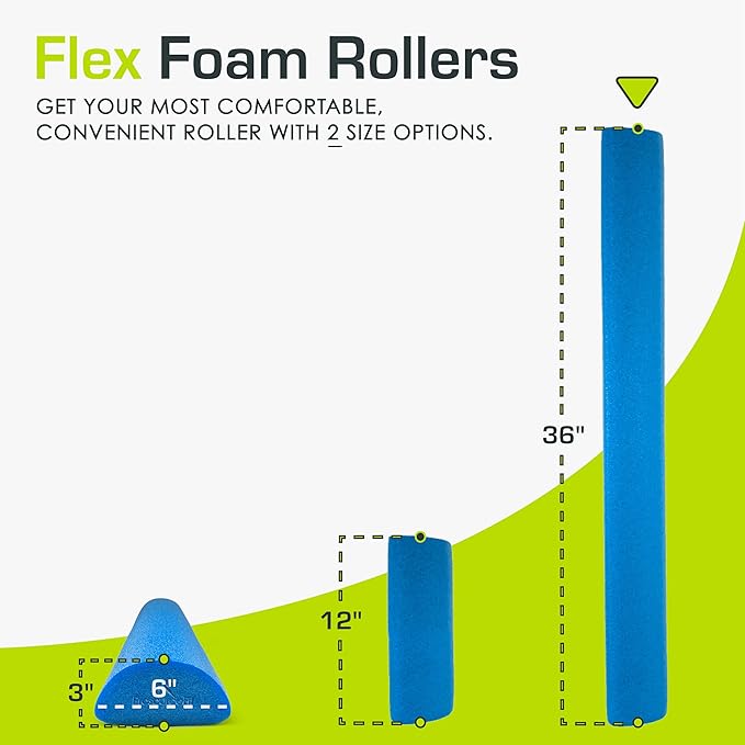 ProsourceFit Flex Foam Rollers for Muscle Massage, Physical Therapy, Core & Balance Exercises Stabilization