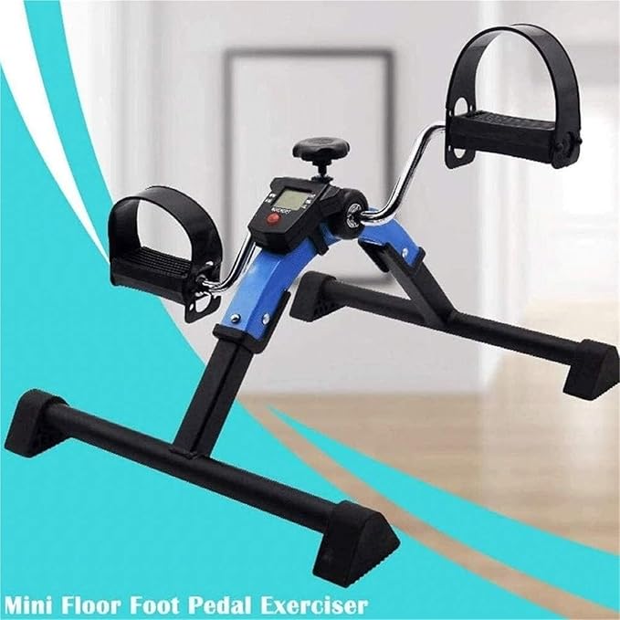 Under Desk Bike Pedal Exerciser, Folding Pedal Exerciser for Leg Arm and Knee Recovery Exercise with LCD Monitor,Fitness Rehab Gym Equipment for Seniors, Elderly