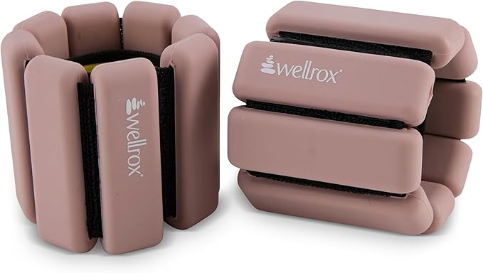 Wellrox Weighted Bangles – Adjustable Ankle and Wrist Weights for Women & Men – Set of Ankle Weights 2 lbs (1 lb Each Wrist Weight) | Weighted Arm Bands for Pilates, Yoga, Running & Walking