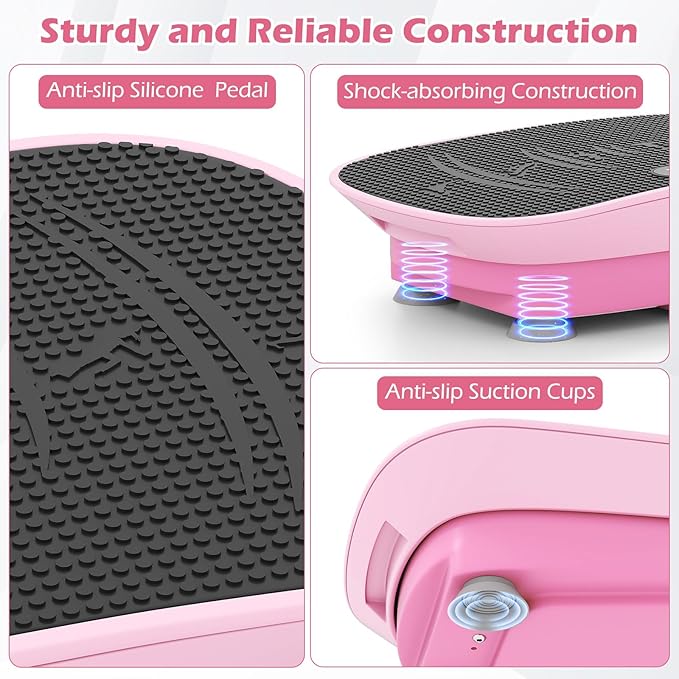 Goplus Vibration Plate Exercise Machine, Vibrating Platform for Lymphatic Drainage w/Remote, LED Display, Home Workout Full Body Shake Board for Weight Loss
