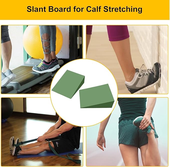 Slant Board for Calf Stretching, Portable Non-Slip Heel Elevated Squat Wedge Lightweight Yoga Foam Wedge Slant Board Trainer for Men and Women Slant Board for Squats for Knees Over Toe