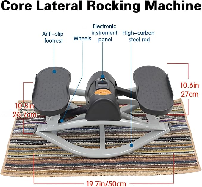Rock Stepper Side-to-Side for Knees and Joints, Portable Home Workout Use Step Fitness Machines,Core Lateral Rocking Machine for Legs, Glutes, Absz, Low-Impact Lateral Steppers