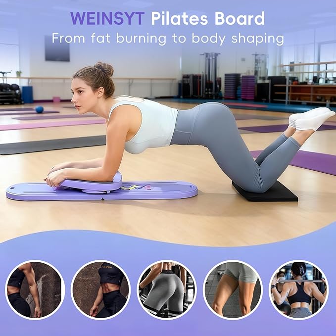 Pilates Reformer Board for Home Workout, 15-in-1 Foldable Pilates Board with Resistance Bands, Portable Ab Core Training Equipment for Women & Men