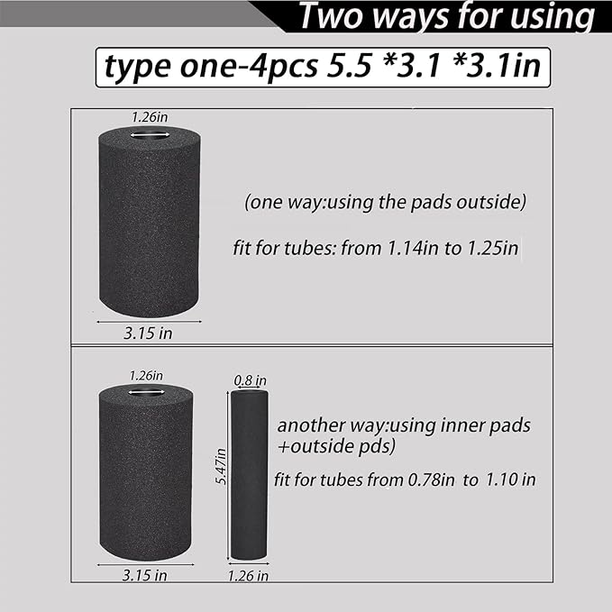 Foot Foam Pads Roller (5.5 * 3.1 * 3.1in), Olympic Weight Bench Foam for Inversion Table,Sit Ups,Leg Curl Press Attachment Extension (Black)