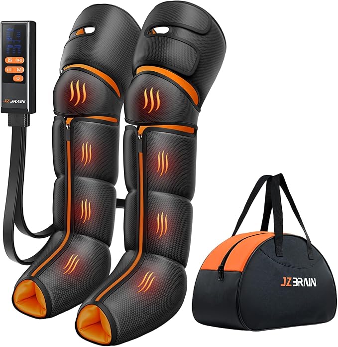 Leg Massager with Heat and Compression : Foot and Calf Massager for Circulation and Pain Relief, Sequential Compression Boots with 6 Modes, 9 Intensity, 3 Heat - Gifts for Mom, Dad, Him, Her