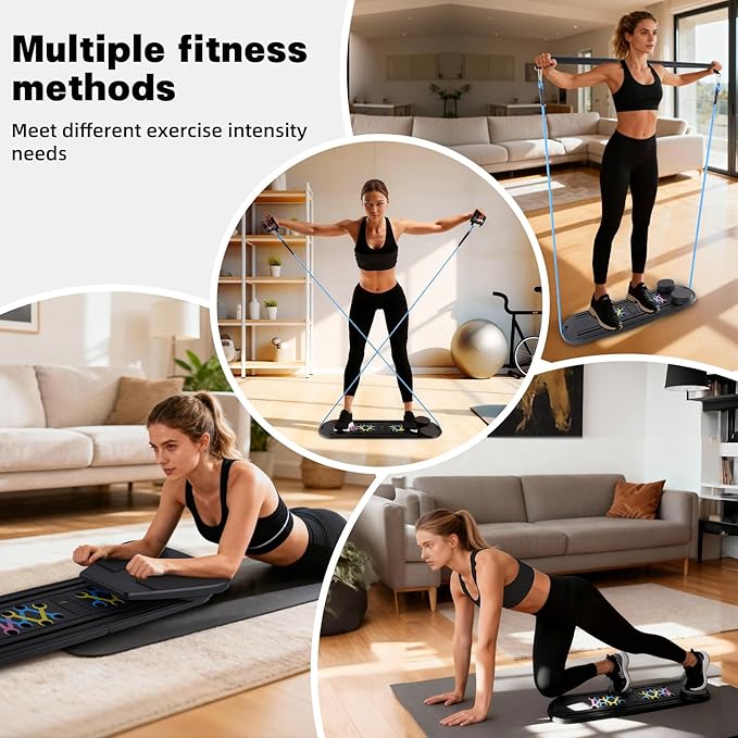 Pilates Board Foldable Pilates Reformer, 12-in-1 Multifunctional Portable Pilates Reformer Set