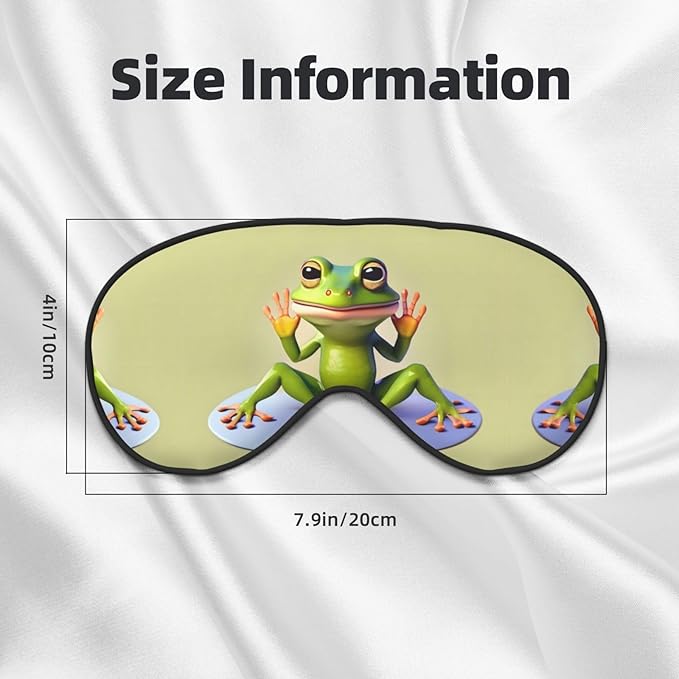 The Funny Frog Doing Yoga Head-Mounted Double-Sided Light-Blocking Sleeping Eye mask to Protect Eyes and Relieve Eye Fatigue