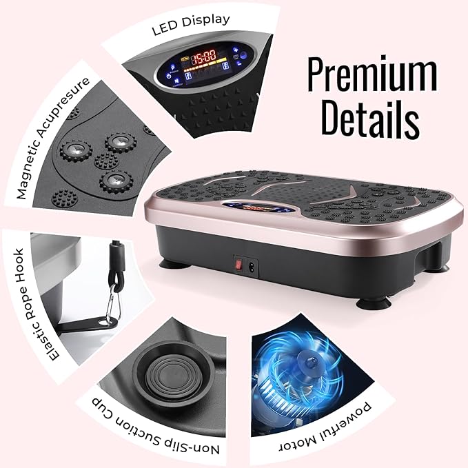 Arlopu 3D Vibration Plate Exercise Machine, Full Body Workout Vibration Platform for Weight Loss & Lymphatic Drainage, Shake Fitness Platform with Loop Bands for Women Men