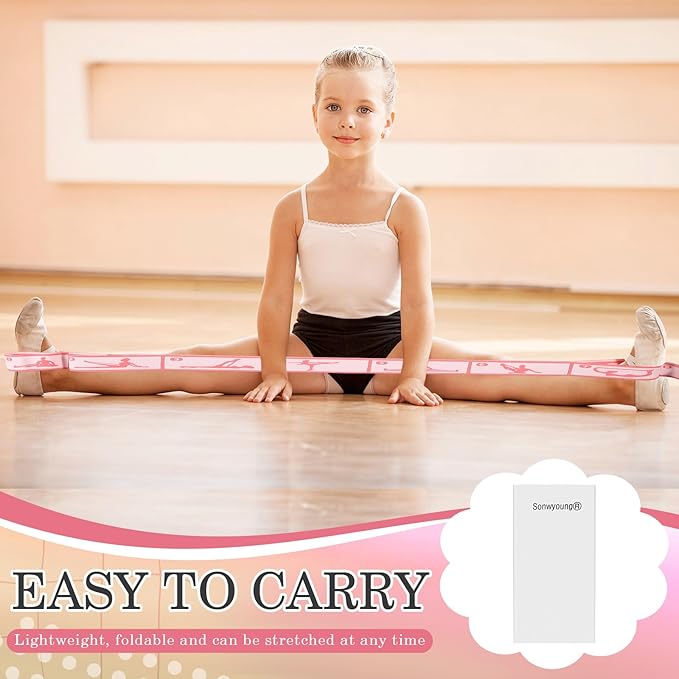 Stretch Strap for Kids Elastic Gymnastic Stretching Ballet Dance Band with 8 Loops Adjustable Exercise Training Resistance Strap for Children Stuff Pilates Latin Yoga Equipment