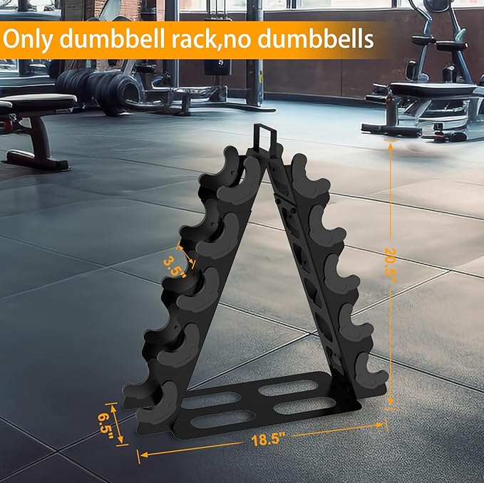 Dumbbell Rack 5 tier(Dumbbells not included), A-Frame Metal Dumbbell Holder with Handle, Multilevel Weight Storage Organizer for Dumbbells, Tree Shape Compact Weight Rack/Holder(Black)