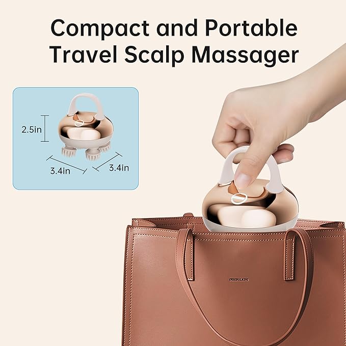 COMFIER Cordless Scalp Massager with 3 kneading Modes,Waterproof Head Massage with 8 Claws for Deep Cleansing,Body Cat Head Scratcher,Gift for Women,Gold