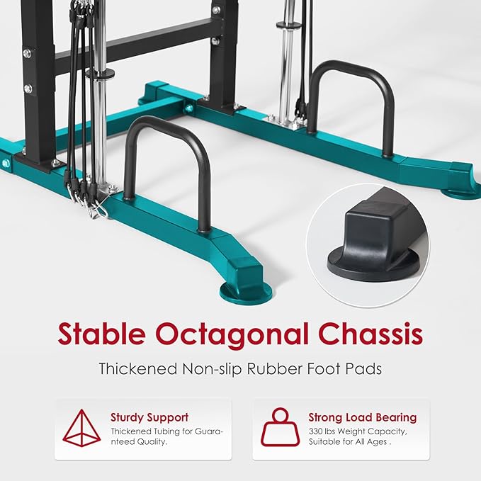 SogesPower Power Tower Dip Station Pull Up Bar for Home Gym Multi-Function Adjustable Height Strength Training Workout Equipment