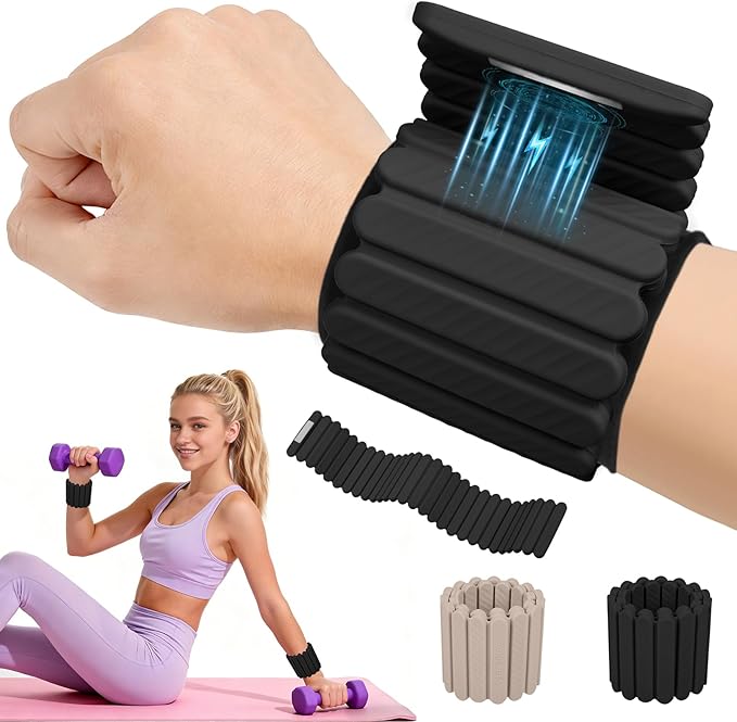 Abahub Wearable Wrist & Ankle Weights Set of 2, Stackable Magnetic Weighted Bracelet for Women, Waterproof Silicone Arm Leg Weights for Home Gym Workout, Running, Yoga & Pilates