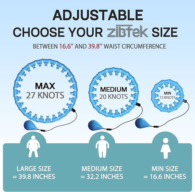 Weighted Hula Infinity Fitness Hoop for Adult Weight Loss, 2 in 1 Smart Fitness Workout Hula Circle Hoops with 27 Detachable Knots, Exercise Fit Hoop Suitable for Women and Beginners