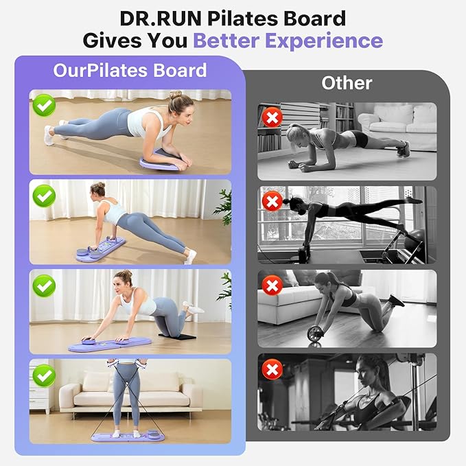 Pilates Board, Pilates Reformer Set, 7 in 1 Multifunctional Pilates Reformer Machine with Timer, Portable Foldable Pilates Board for Home Workout, Pilates Kit with Storage Bag，One Piece per Item