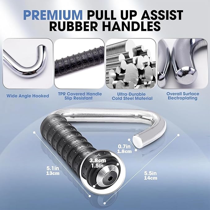 Pull Up Bar Attachment,C Shape Muscle Training Equipment,Pull Up Bar Handles - for Strength Training Barbell Workout Gym Row Squat Men Women