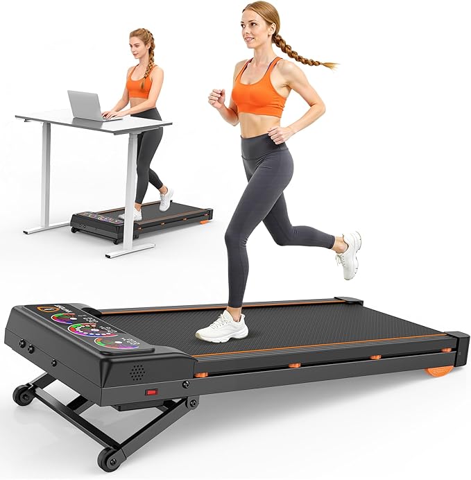 Walking Pad Treadmill with 15% 12-Level Auto Incline, 450 lbs Capacity UI Screen, Trisomy 3.5HP Quiet Under Desk Treadmill with Bluetooth Speaker & Remote, Compact Treadmills for Home Hiking Control