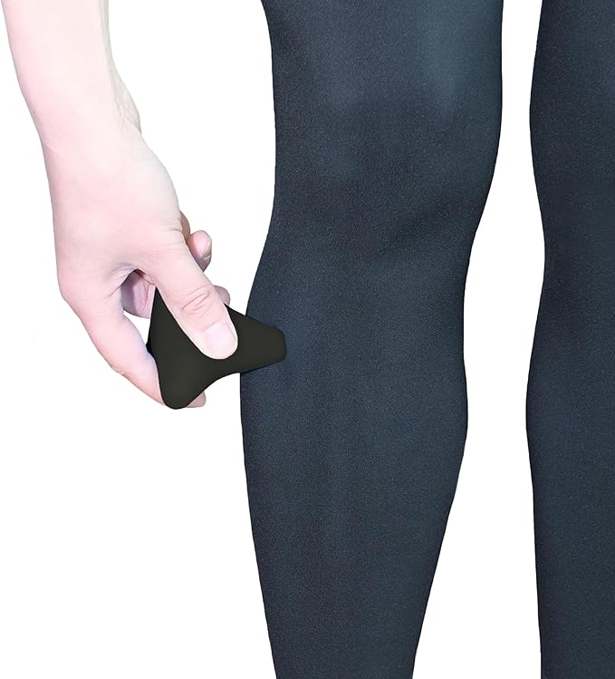 Manual Trigger Point Massage Tool. Small Massager Ball for Deep Tissue Myofascial Release Physical Therapy Foot Plantar Fasciitis Pain Relief Muscle Knot Psoas Hip Flexor Iliacus Release 3×2.6″(Black)