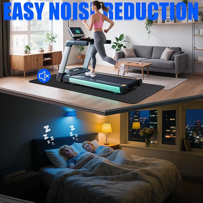 TOBWOLF 2PCS Non-Slip Mat Compatible with Peloton Bike, Concept 2 Rowing Machine, Exercise Bike Mat, Mat Protect Hardwood Floor Carpet for Home Gym, Workout Mat for Bike Trainer, Stationary Spin Bike