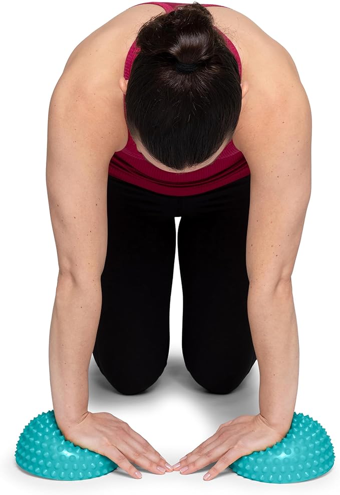OPTP Lo Rox Domes (Pair) - Textured Balance Pods - Stability and Balance Training Equipment - Sensory and Self-Massage Tools - by Lauren Roxburgh