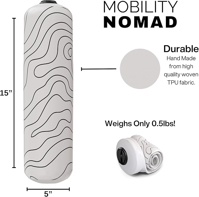 Inflatable Travel Foam Roller - Adjustable Firmness, Ultra-Portable for Physical Therapy and Deep Tissue Muscle Recovery (Topo Gray, 15")